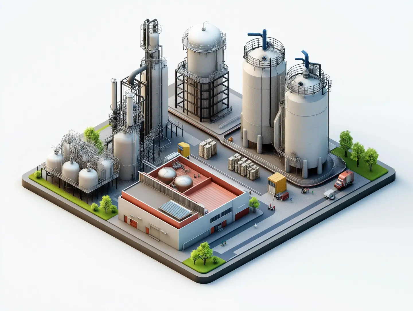 A chemical production plant